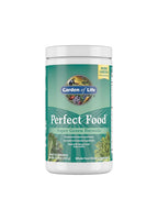 Pulverburk med grön etikett, Garden of Life Perfect Food Super Green, 300 g