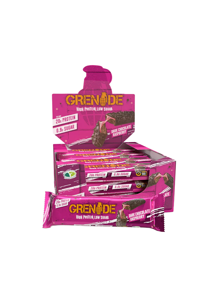 Grenade Protein Bars 12 x 60g Dark Chocolate Raspberry