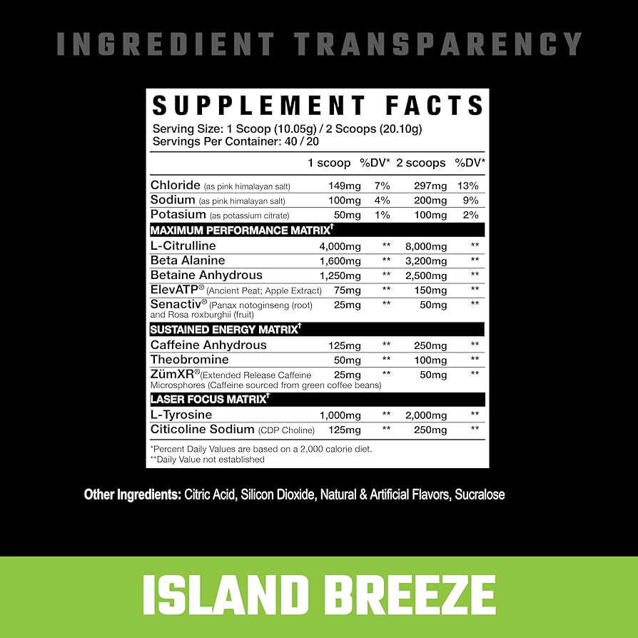 Axe & Sledge Intake All in One Pre-Workout Innehåll