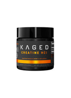 KAGED Creatine HCl-burk för kosttillskott, oparfumerad, svart lock, 56 g