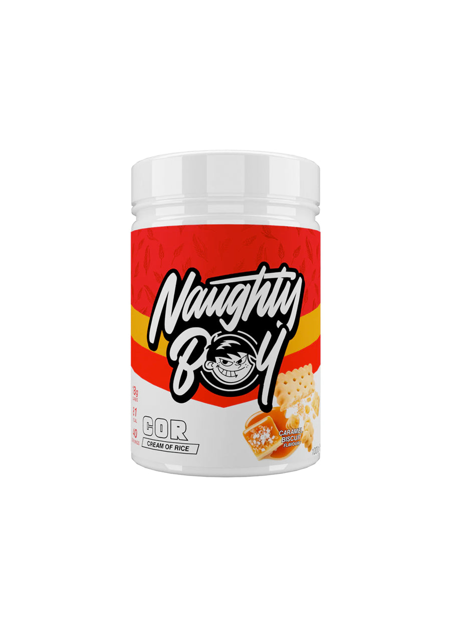 Naughty Boy Cream of Rice 1000g Caramel Biscuit Framsida