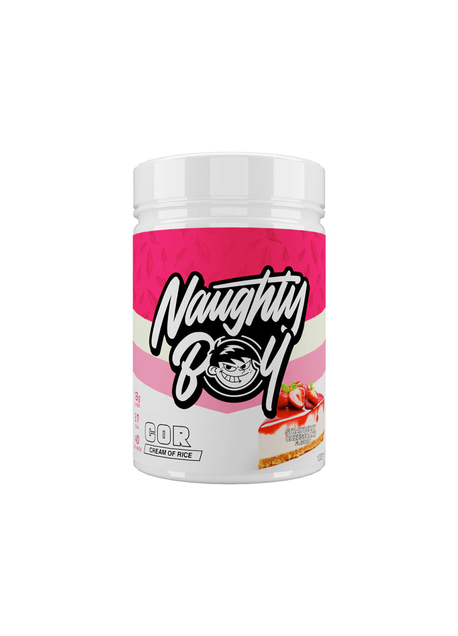 Naughty Boy Cream of Rice 1000g Strawberry Cheesecake Framsida