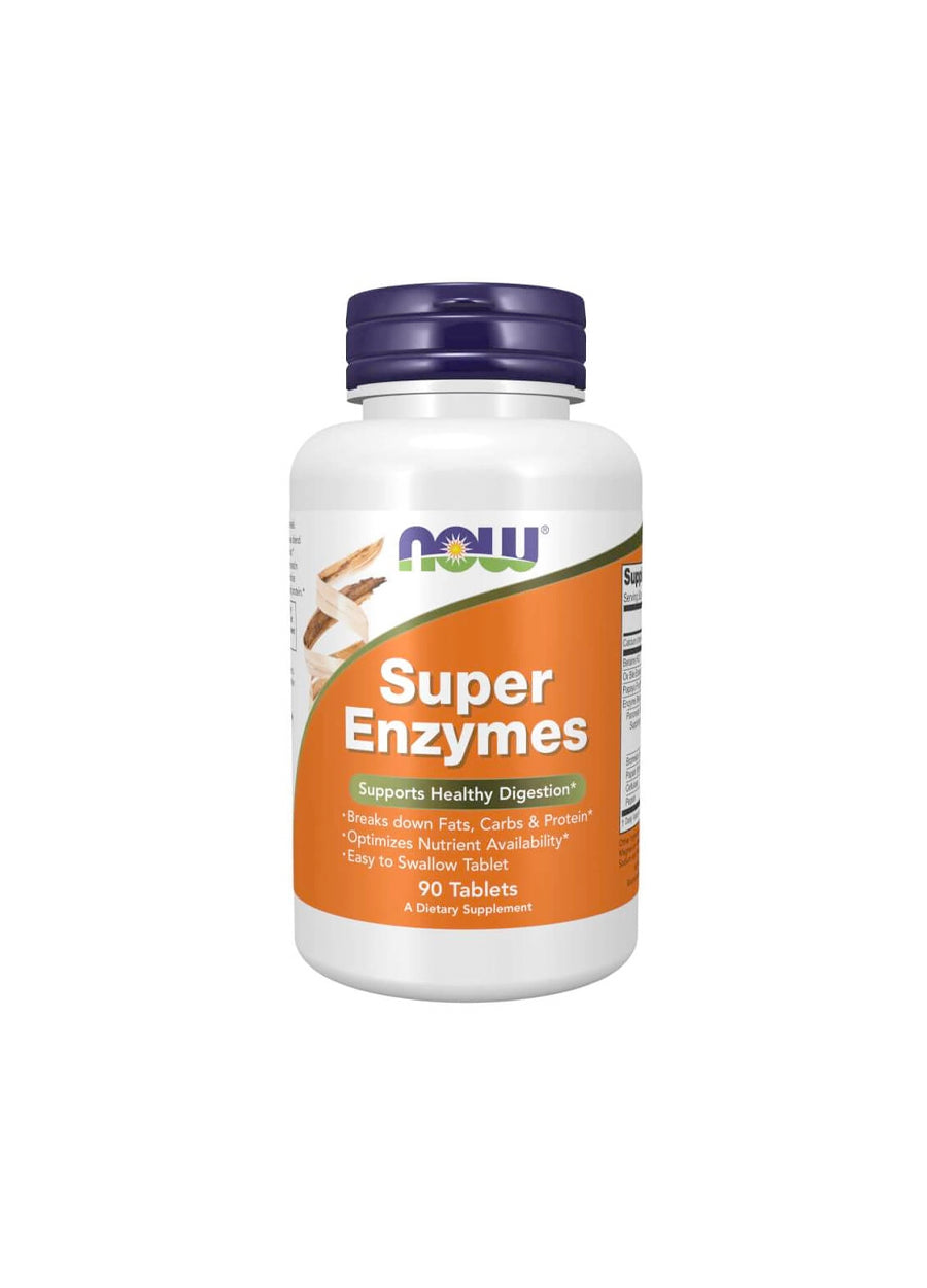 NOW Foods Super Enzymes 90 Kapslar Framsida