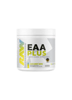 Raw Nutrition EAA Plus 426 g, burk med sura gelégummimaskar