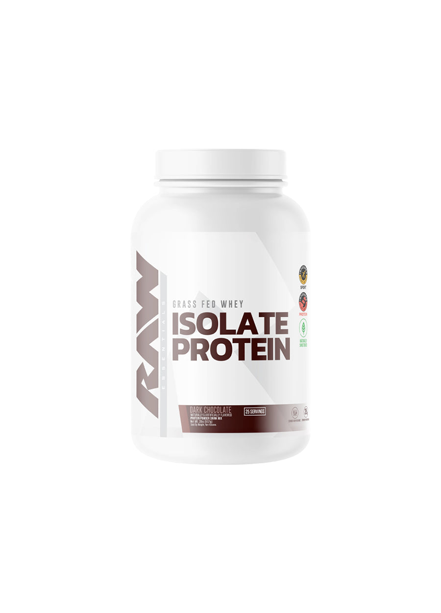 Raw Nutrition Isolate Protein Vassleproteinisolat 900g Dark Chocolate Framsida