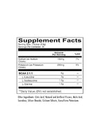 Supplement Facts-tabell för kosttillskott, inklusive BCAA 2:1:1 och näringsvärden
