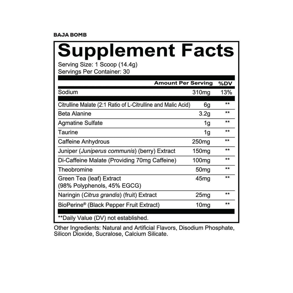 Redcon1 Total War Preworkout 429g Innehåll