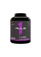 Kaseintillskott R1 Casein 1800 g, rund svart burk med lila detalj