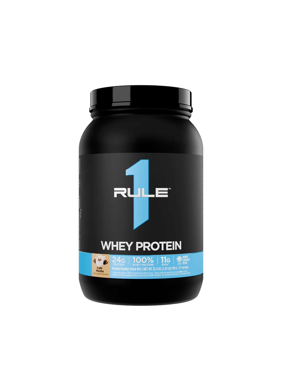 Rule One R1 Whey Blend 878g Cafe Mocha Framsida