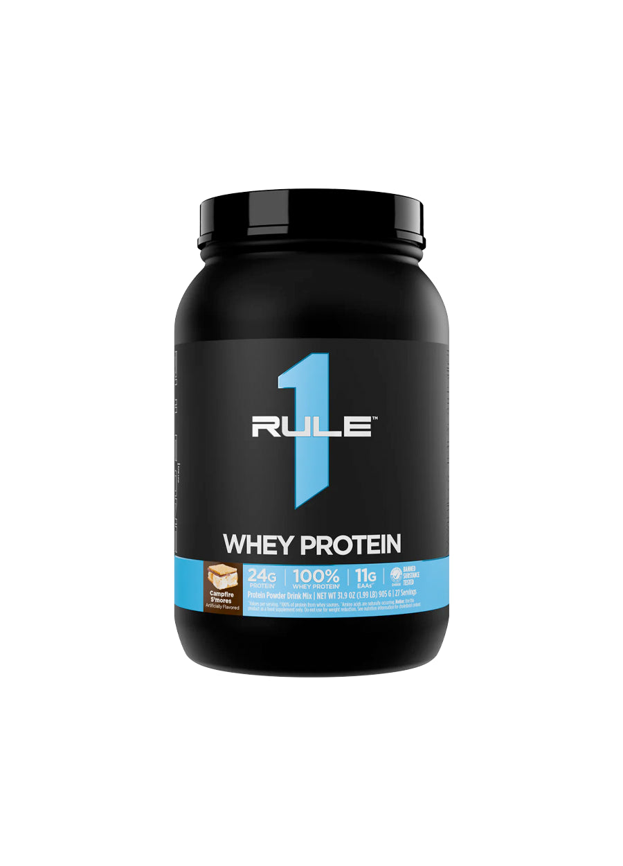 Rule One R1 Whey Blend 878g Campfire S'mores Framsida