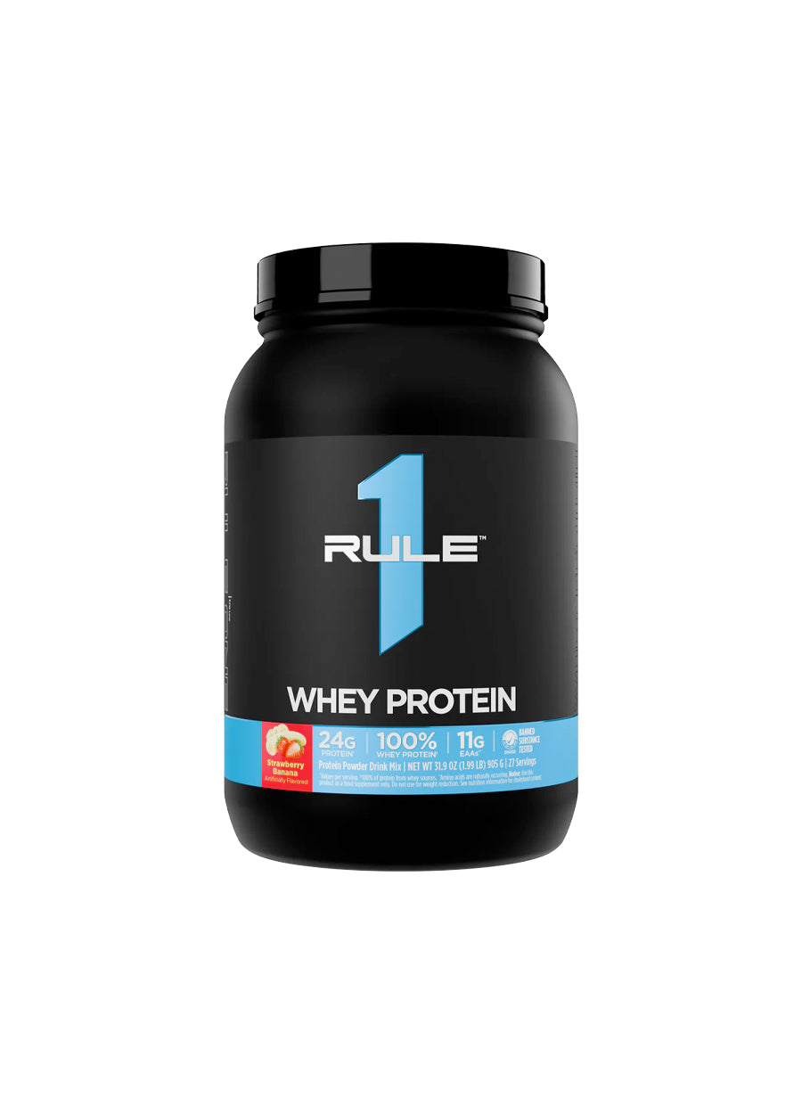 Rule One R1 Whey Blend 878g Strawberry Banana Framsida