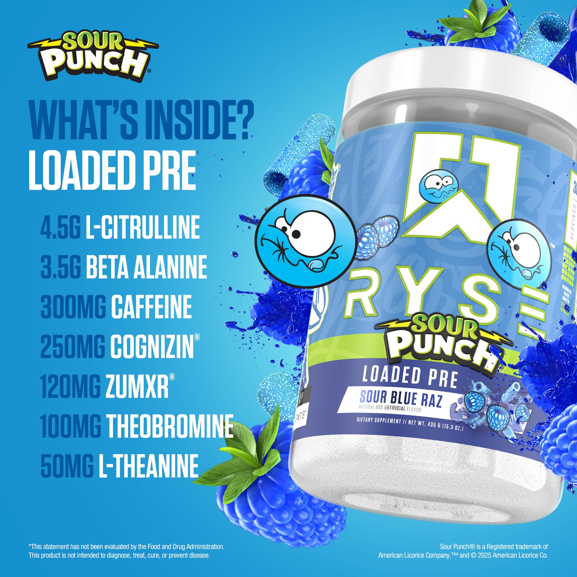 RYSE Supplement Loaded Pre 474g Innehåll