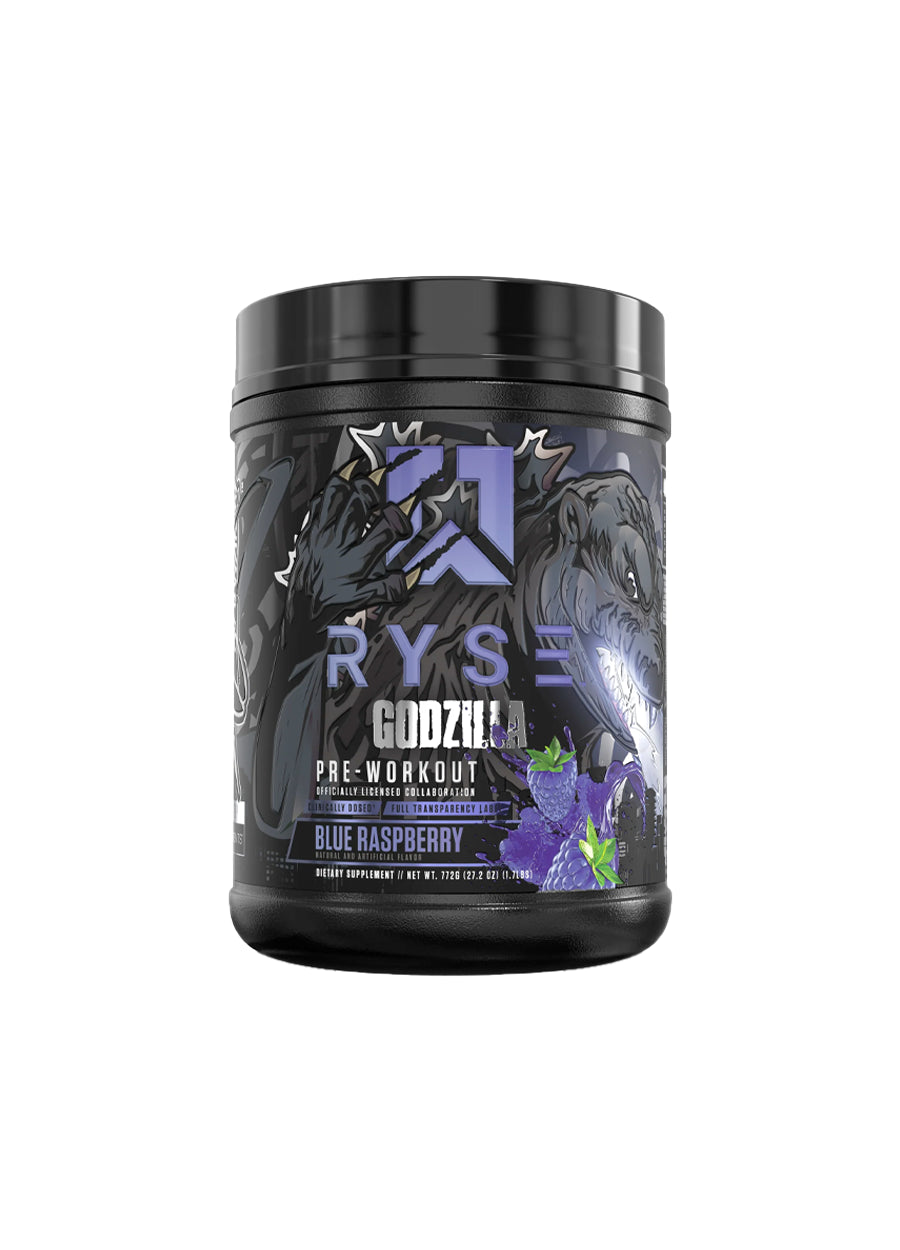 RYSE Supplements Godzilla Pre-Workout 772g Blue Raspberry Framsida