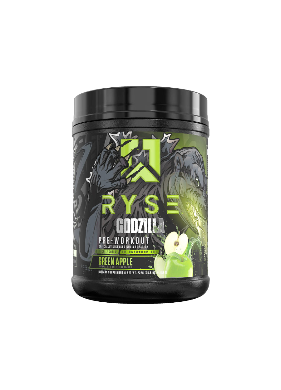 RYSE Supplements Godzilla Pre-Workout 772g Green Apple Framsida