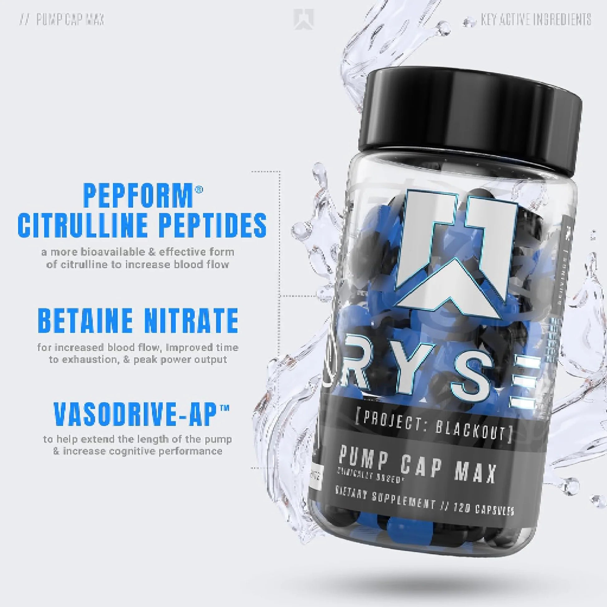 RYSE Supplements Pump Cap Max 120 Kapslar Fördelar