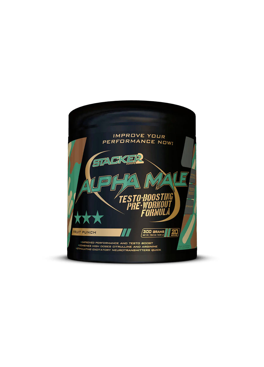 STACKER2 Alpha Male Testobooster PWO 300g Fruit Punch Framsida
