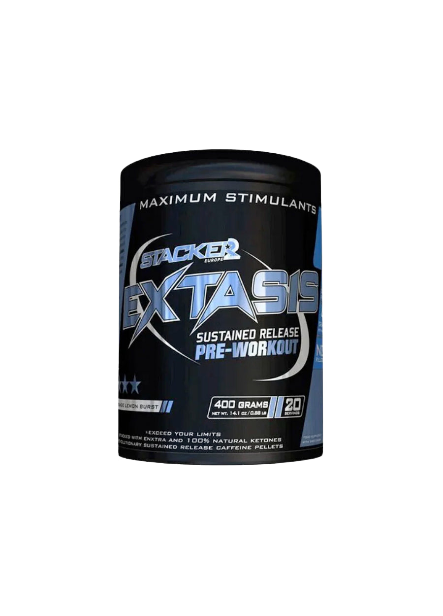STACKER2 Extasis PWO 400 g pulverburk med frametikett