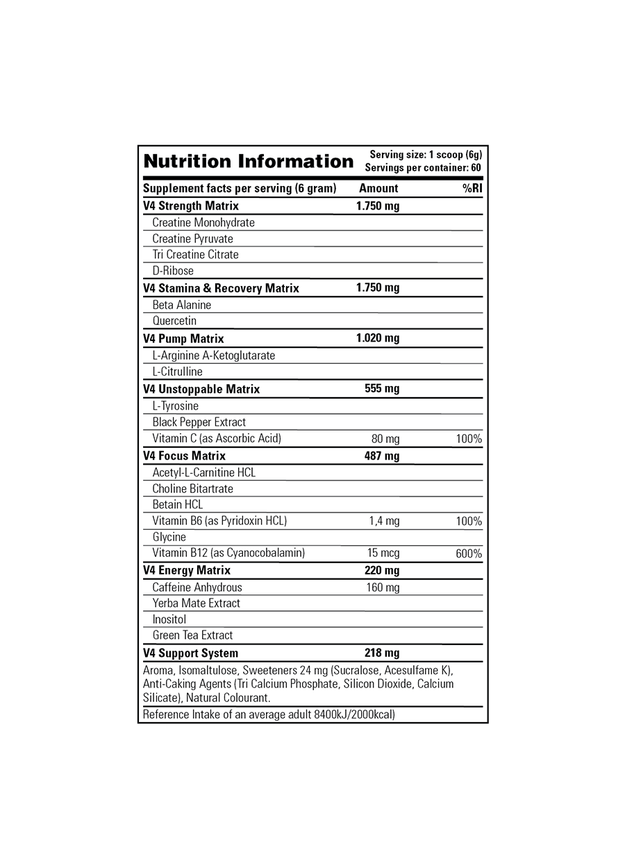 STACKER2 Rush V4 PWO 360g Innehåll