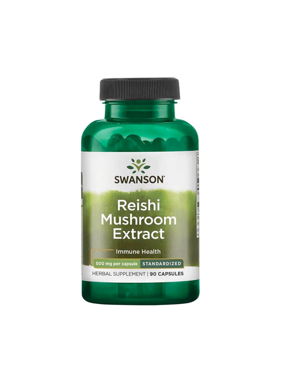Swanson Reishi Mushroom Extract 500mg 90 Kapslar framsida