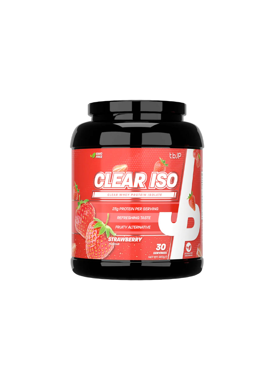 Trained by JP Clear Iso Vassleproteinisolat 900g Strawberry Framsida
