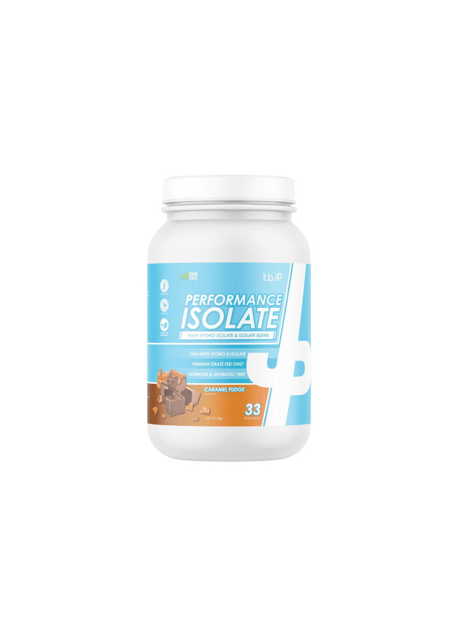 Trained by JP Performance Isolate Vassleproteinisolat 1kg Caramel Fudge Framsida