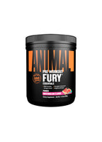 Animal Fury pre-workout-burk med vattenmelon-smak, svart lock och orange logga