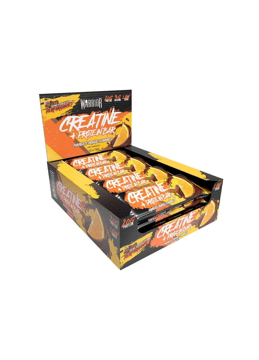 Warrior Creatine + Protein Bar 12 x 75g Chocolate Orange